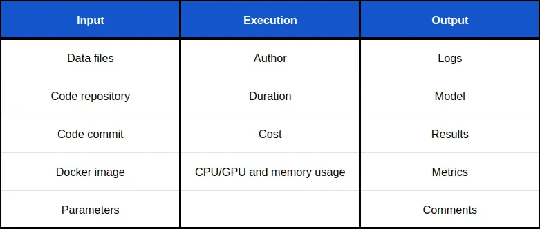 Important information for machine learning version control.