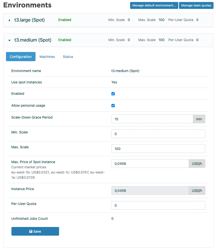 Spot instances configuration in Valohai