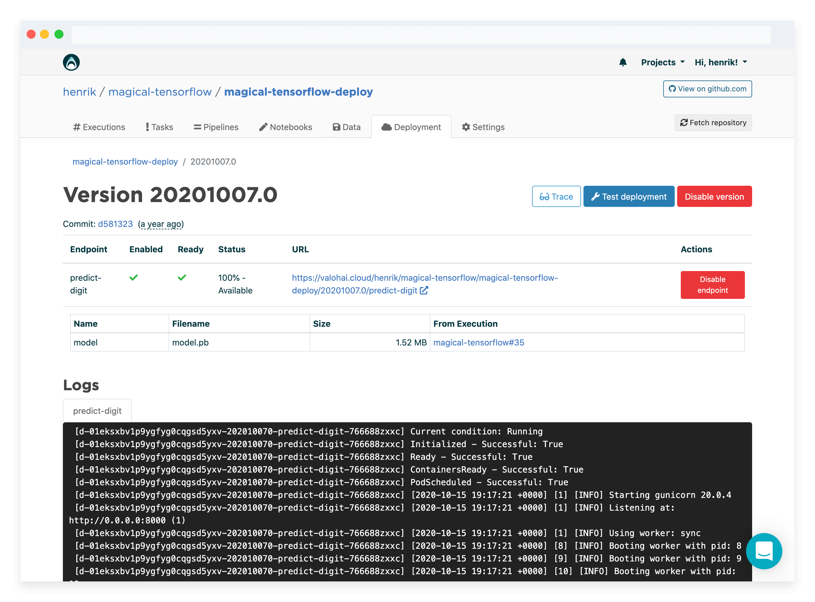 Model deployment