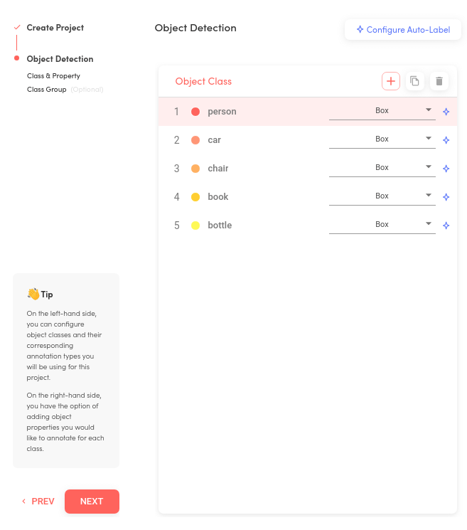 Add classes to match the dataset