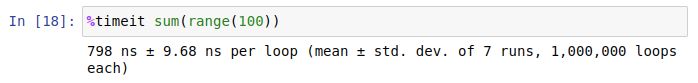 Time a lineof code in Jupyter notebook.